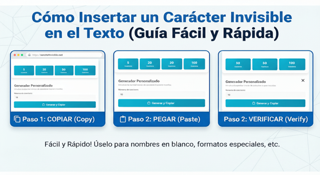 cómo insertar un carácter invisible